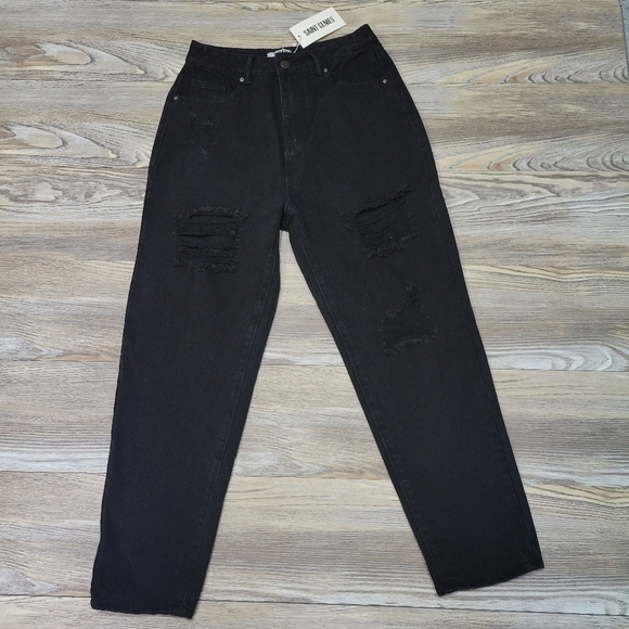 Saint Genies Jeans Destroyed Look  Size 8 black - Picture 4 of 8